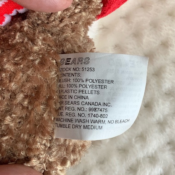 SEARS Vintage 2000 Plush Kringle Christmas Bear Red Hat Scarf Stuffed Animal Toy - Picture 5 of 16